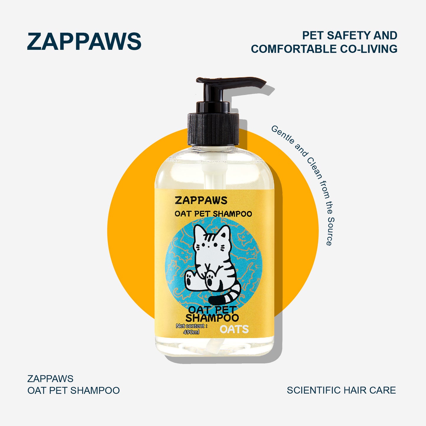 ZAPPAWS Oatmeal Pet Shampoo - 490ml