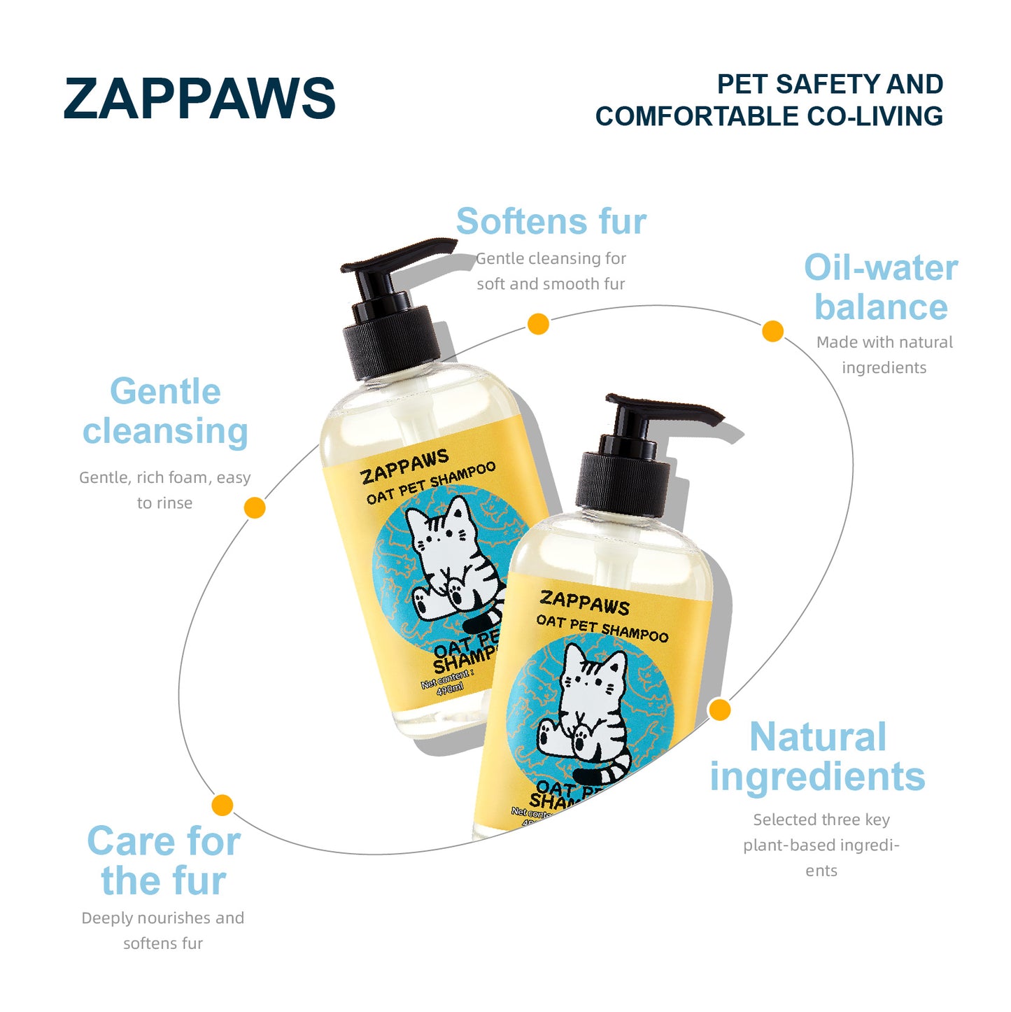 ZAPPAWS Oatmeal Pet Shampoo - 490ml